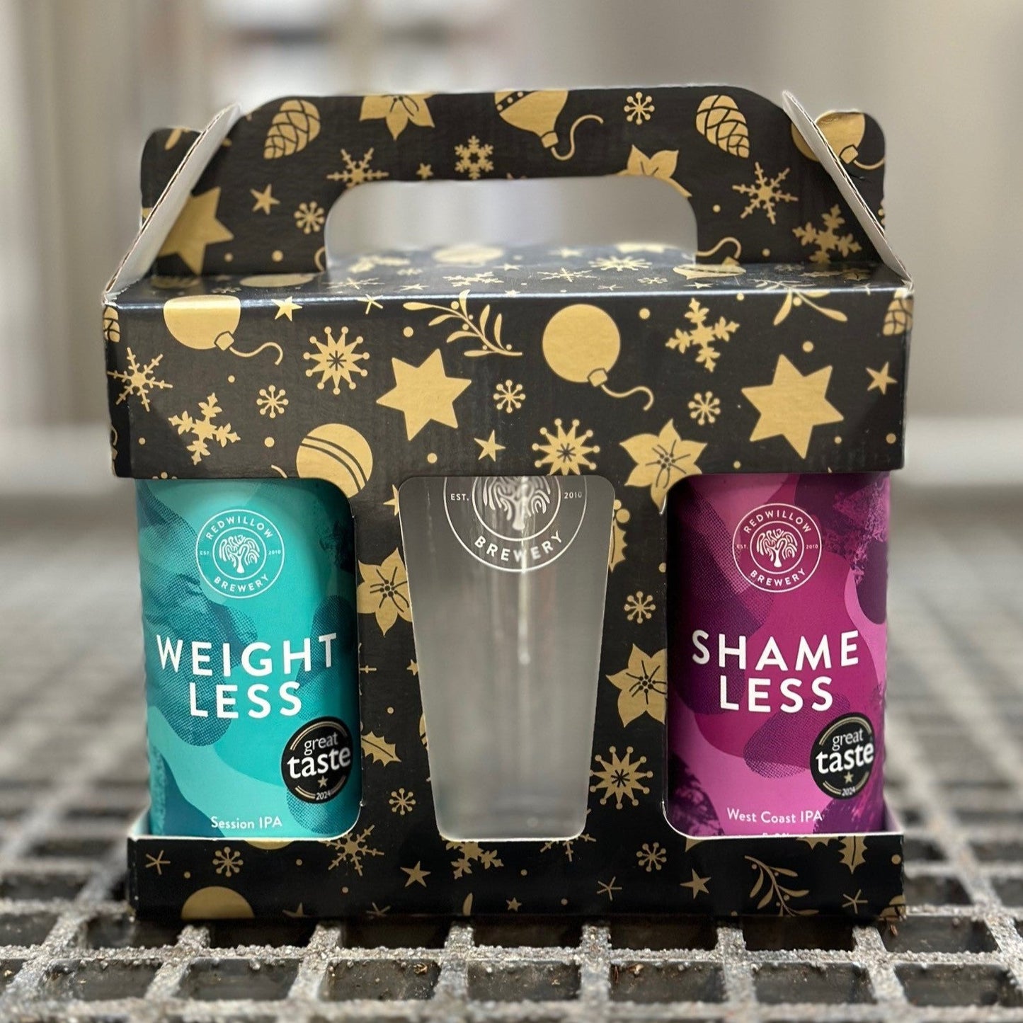 Xmas 2 Can & Glass Gift Box